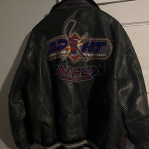 Avirex Black with Purple Vintage Soft Leather Jacket